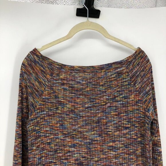 Anthropologie Akemi + Kim Zara Rainbow Space Dye Off Shoulder Bell Sleeve top XS - Picture 9 of 16